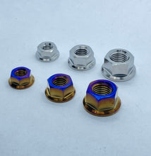 Load image into Gallery viewer, Titanium Flanged Nuts - Raw & Colours