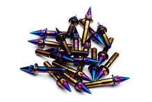 Load image into Gallery viewer, Neo Chrome Spike Steel Split Rim Bolts - M7 x 32mm
