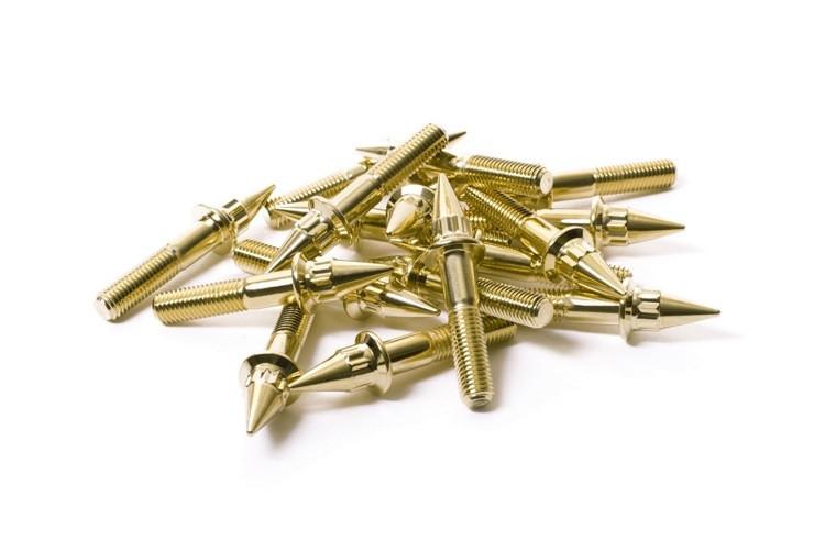 Gold Spike Steel Split Rim Bolts - M7 x 32mm