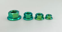 Load image into Gallery viewer, Titanium Flanged Nuts - Raw &amp; Colours
