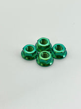 Load image into Gallery viewer, Titanium Flanged Nuts - Raw &amp; Colours
