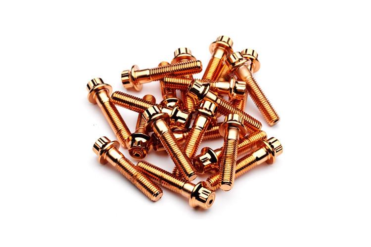 Rose Gold Steel Split Rim Bolts - M7 x 32mm