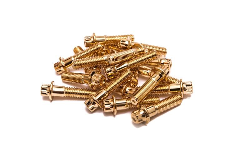 Gold Steel Split Rim Bolts - M8 x 32mm