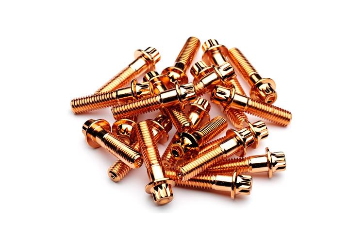 Rose Gold Steel Split Rim Bolts - M8 x 32mm